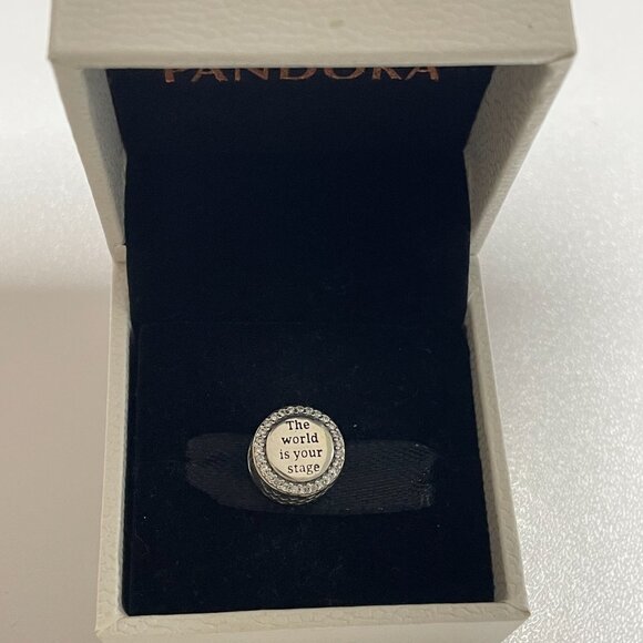 Pandora The World Is Your Stage Theater Mask Dangle Heart Charm - Picture 5 of 5